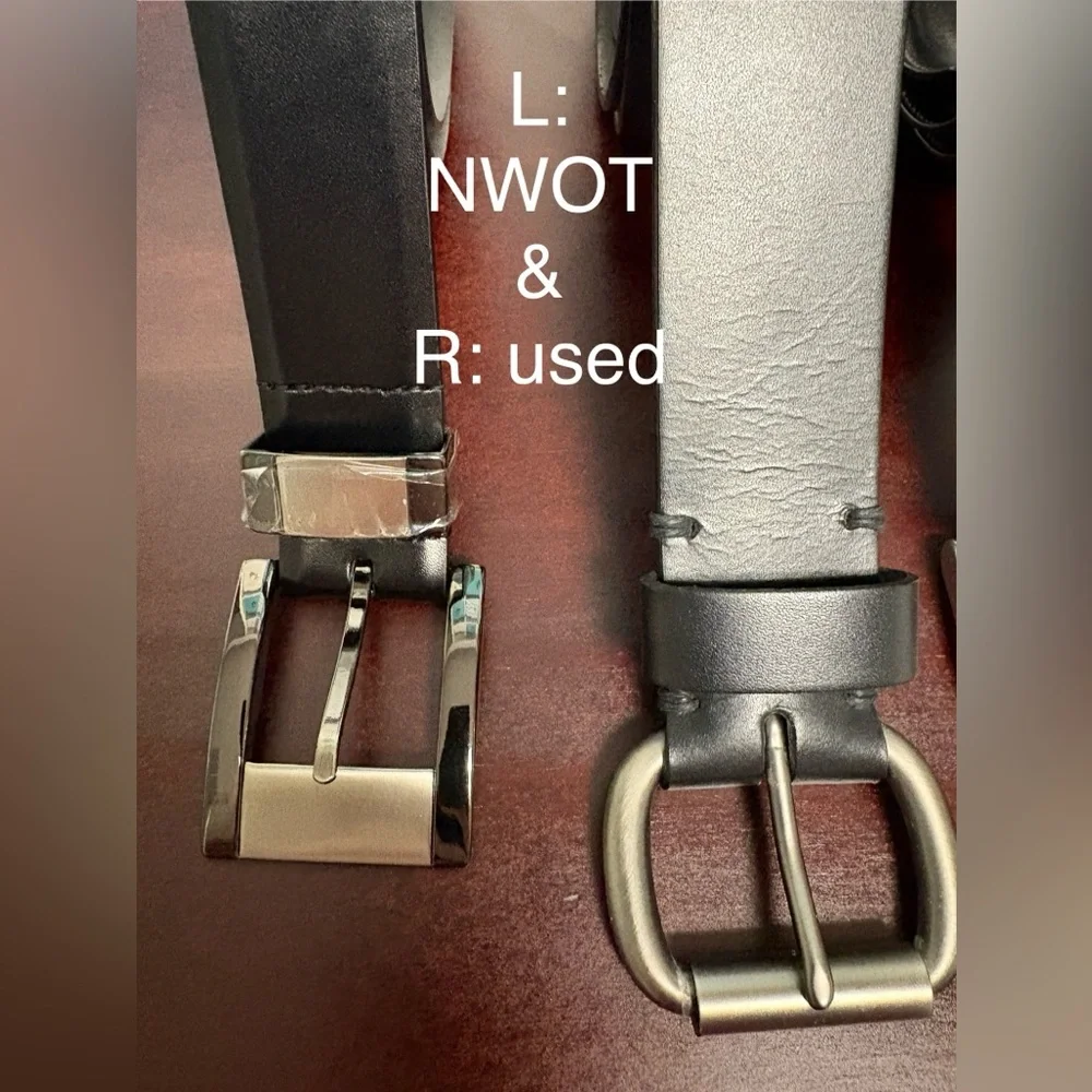 Men’s Leather Belts 4pack/Sizes 40-41 / 2 Black, 2 Brown & Mahogany Reversible